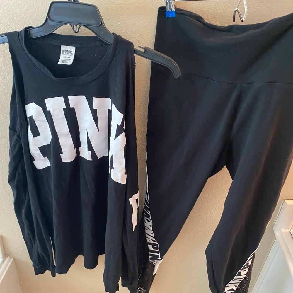 PINK Victoria’s Secret cold shoulder top🖤🤍